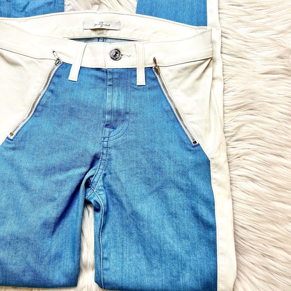 7 for all Mankind two tone Blue and White Denim Skinny Jeans Size 25